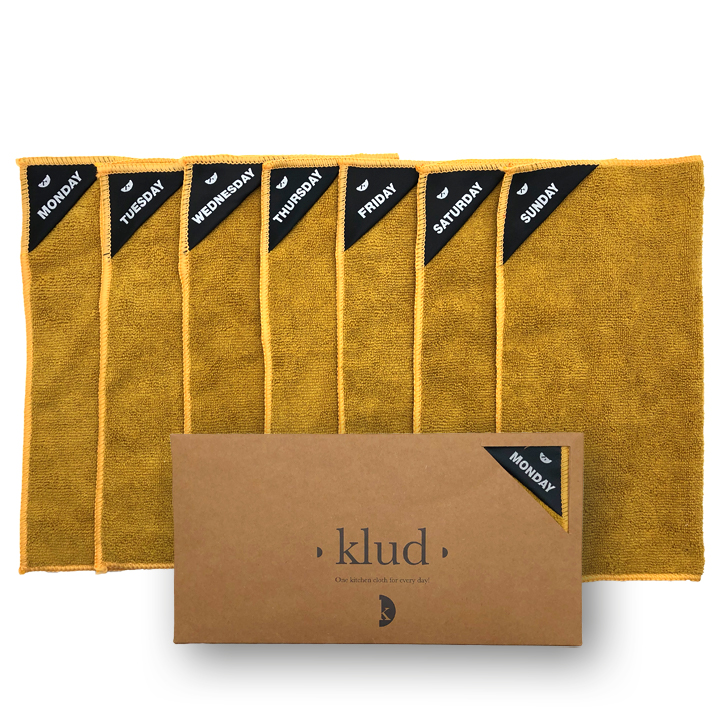 Klud - Set van 7 Microvezel Vaatdoekjes - Mosterdgeel