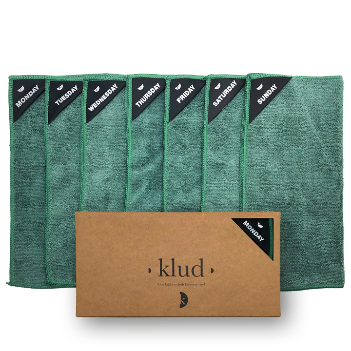 Klud - Set van 7 Microvezel Vaatdoekjes - Olijfgroen
