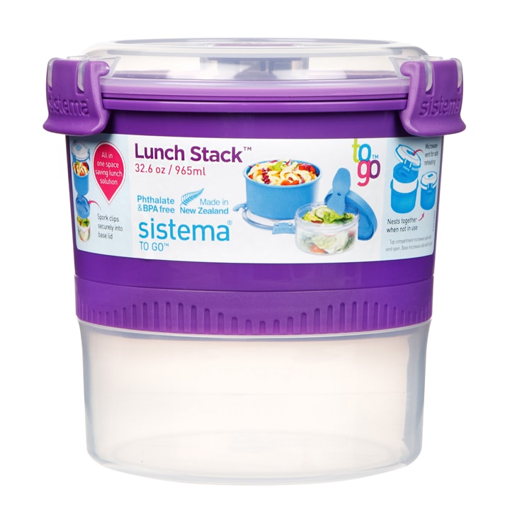 Sistema To Go Lunch Stack Food Storage Container Round 965mL