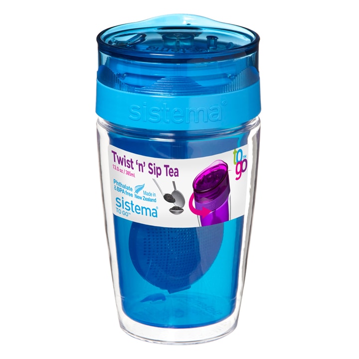 staan Schildknaap Metafoor Sistema To Go • Twist 'n' Sip Tea • 370ml Blauw - Gestrikt