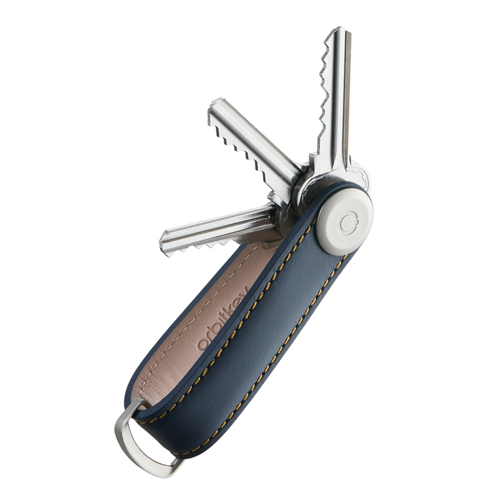 Orbitkey 2.0 Leather - Sleutelhanger - Navy/Tan
