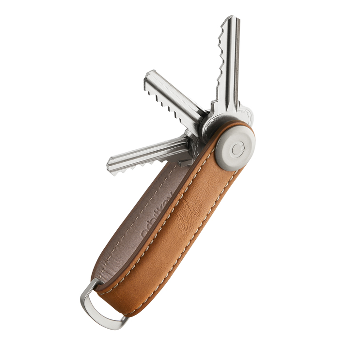 Orbitkey 2.0 Leather - Sleutelhanger - Tan/White