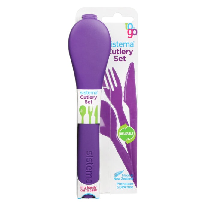 Sistema To Go Cutlery Set 3-delig Bestek Paars