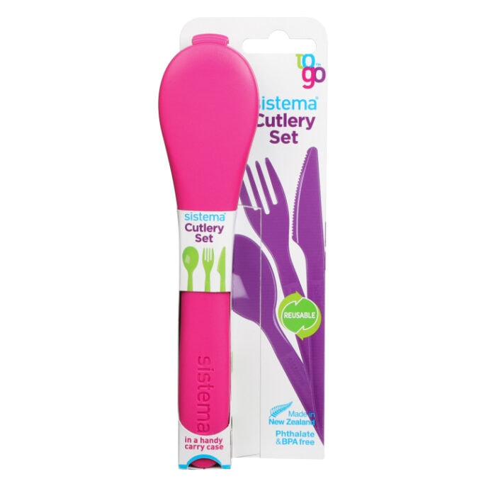 Sistema To Go Cutlery Set 3-delig Bestek Roze