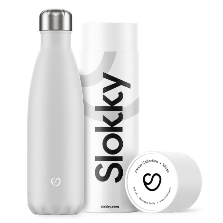 Slokky - Geïsoleerde Drinkfles - 500 ml Mono White