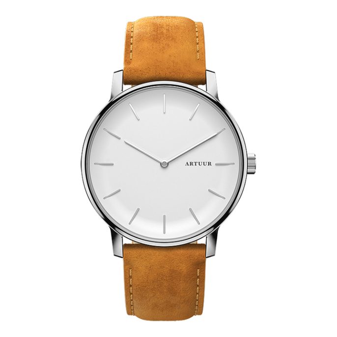 ARTUUR Horloge Cedar Camel Suede