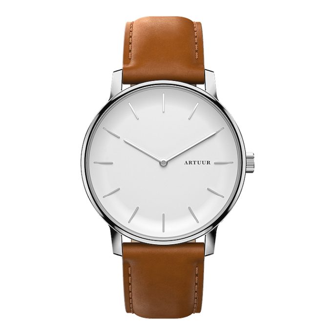 ARTUUR Horloge Cedar Cognac Leer