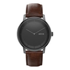 ARTUUR Horloge Onyx Bruin Leer