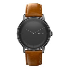 ARTUUR Horloge Onyx Camel Leer