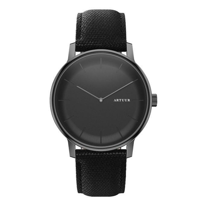 ARTUUR Horloge Onyx Zwart Nylon