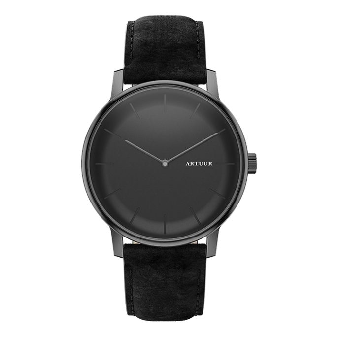 ARTUUR Horloge Onyx Zwart Suede