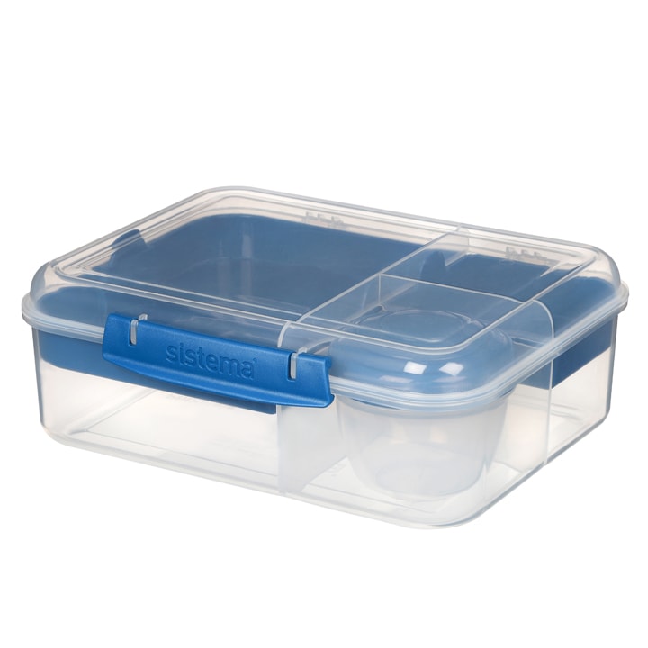 alleen vod Port Sistema To Go • Bento Lunchbox • 1,65L Donkerblauw - Gestrikt