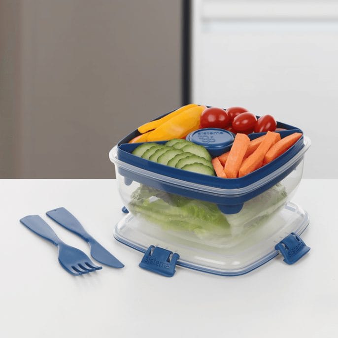 Sistema To Go Salad Lunchbox Donkerblauw
