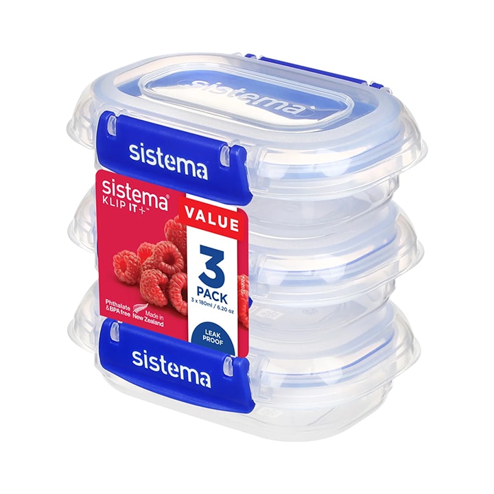 Sistema Klip It Plus 3-pack 180ml Donkerblauw