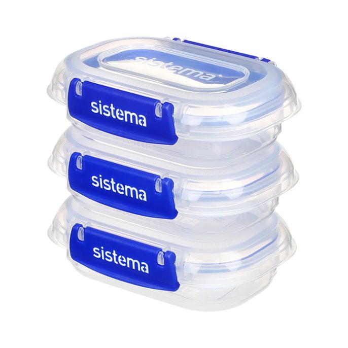 Sistema Klip It Plus 3-pack 180ml Donkerblauw