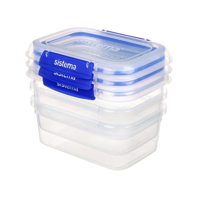 Sistema Klip It Plus Rectangle 3-pack 1000ml Donkerblauw