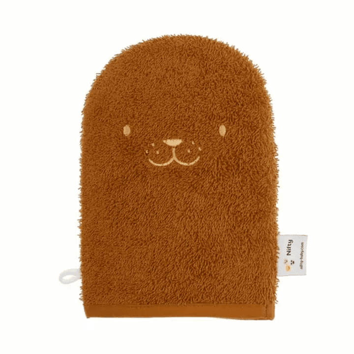 Baby Shower Glove - Washandje - Bruine Beer